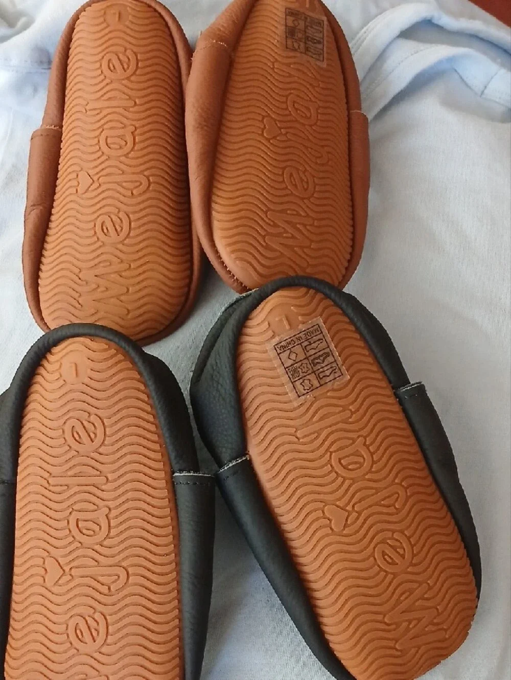 Kids Leather Baby Shoes - Brown and Black
